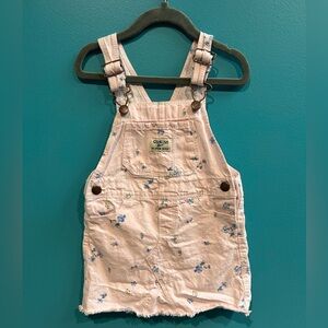 OshKosh B'gosh Light Pink Floral Overalls Skirt Spring Cottagecore